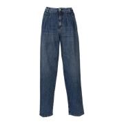 Denim 3 Pence Wide Leg Trousers