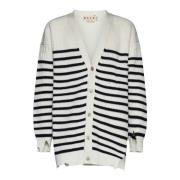 Stribet V-hals Cardigan Sweaters