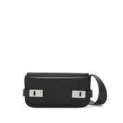 Sort Læder Crossbody Taske