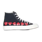 Sort Hjerte Print Sneakers