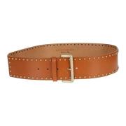 Studded Leather Brown Belt