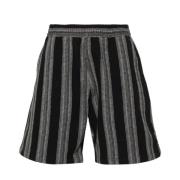 Stribet Bomuldsvaffel Shorts