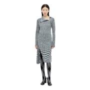 Asymmetrisk Krave Houndstooth Midi Kjole