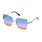 Stilfulde solbriller med gradientblå linse
