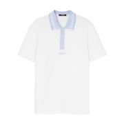 Barocco Print Polo Shirt Hvid