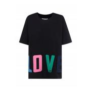 Multifarvet Print Oversize T-Shirt