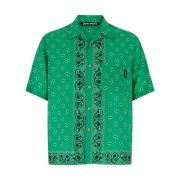 Paisley Print Cuban Collar Skjorte