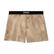 Silke Boxershorts med Logo Patch