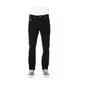 Moderne Sorte Bomulds Jeans Bukser