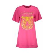 Stilfuldt Pink Bomulds T-Shirt