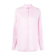 Lyserød Button-Up Skjorte Oversize Ramme