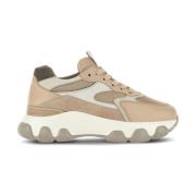 Suede Panelled Sneakers Beige