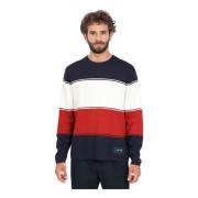 Farveblok Strik Crew Neck Sweater