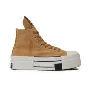 Blonde Hi-Top Platform Sneakers