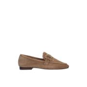 Suede Loafer Blokhæl Sko