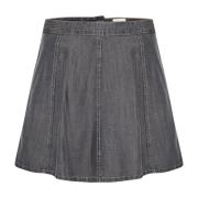 Klassisk A-line Nederdel Medium Grey Wash