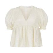 Ruched Babydoll Top i Creme