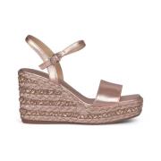 Flettet perlet kile sandal