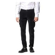 Velour Cargo Bukser 500 Stribe Ekstra Slim Fit