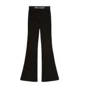 Sorte højtaljede bukser med elastisk linning