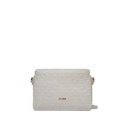 Beige Crossbody Taske med Gyldne Detaljer