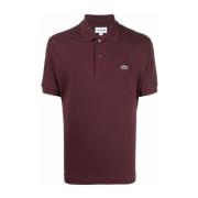 Bordeaux Bomuld Polo Skjorte Logo Patch