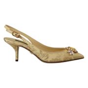 Guld Krystal Slingback Hæle