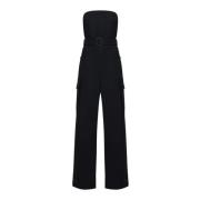 Sort Bomuldsdrill Jumpsuit