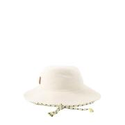 Beige Bomuld Bucket Hat