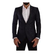 Silkeblanding Jacquard Blazer Jakke