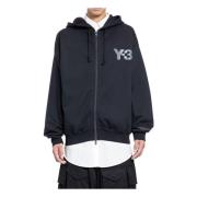 Sort Logo Zip Hoodie Oversize Pasform