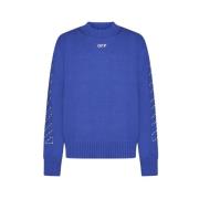 Blå Strik Crew Sweater