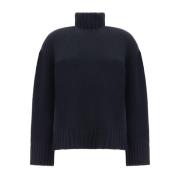 Sort Ribstrikket Sweater