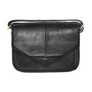 Cross-Body Clutch Skind Sort med Lys Guld Acc.