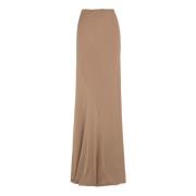 Asymmetrisk Silke Stretch Maxi Nederdel