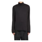 Turtleneck Blæk Bomuld Jersey Top