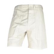 Hvide Bomuld Bermuda Shorts Knaplukning