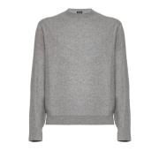 Mellemgrå Uld Cashmere Crew Neck Sweater