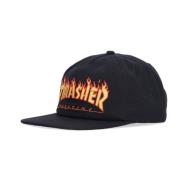 Flame Broderet Snapback Kasket Sort