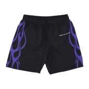 Flamme Badeshorts Sort/Lilla