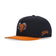 Flad Skygge Snapback Kasket Sort/Orange