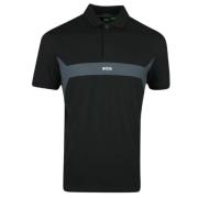 Sort Logo Print Polo Skjorte