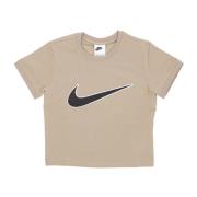 Swoosh Logo Cropped T-Shirt Khaki