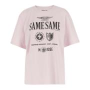 Grafisk Print Bomuld T-Shirt Pink