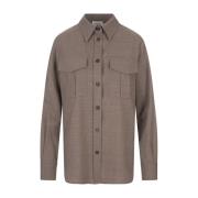 Taupe Stretch Wool Shirt