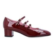 Burgundy Mary Janes Pump Sko