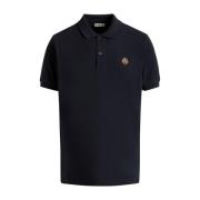 Blå Polo Shirt med Broderet Logo