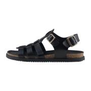 Sort Læder Sandal 1107-040-002