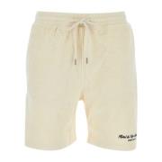 Luksus Cream Terry Cursive Shorts