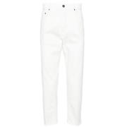 Hvide Tapered-Leg Jeans